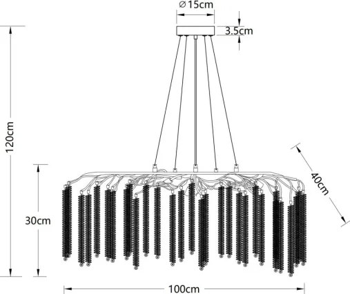 Globo 64137-9 - Lustră suspendată pe cablu LAVERNE 9xG9/8W/230V