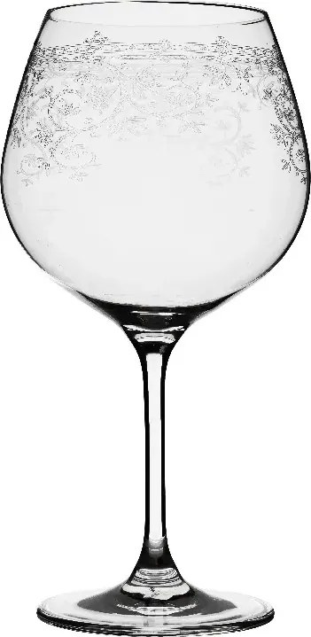 Pahar de vin roșu din sticlă, transparent, cu model în spirală gravat, 630 ml, 21,5 x 10,5 cm, „Joséphine”