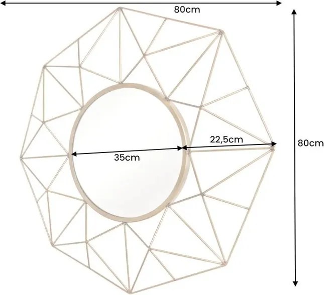 Oglinda de perete decorativa Diamond 80cm, auriu A-43733 VC