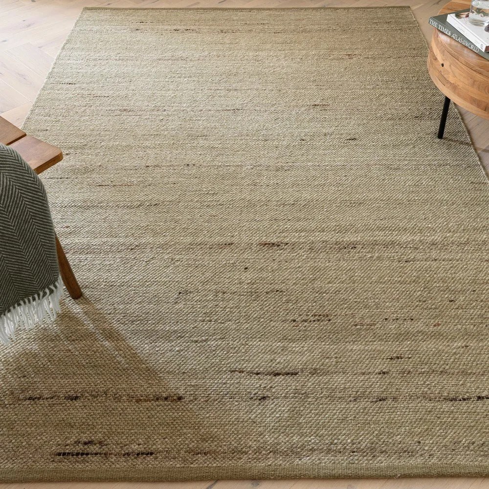 Covor kaki reversibil, țesut manual din amestesc de lână 160x230 cm Birkdale Pistachio – Asiatic Carpets