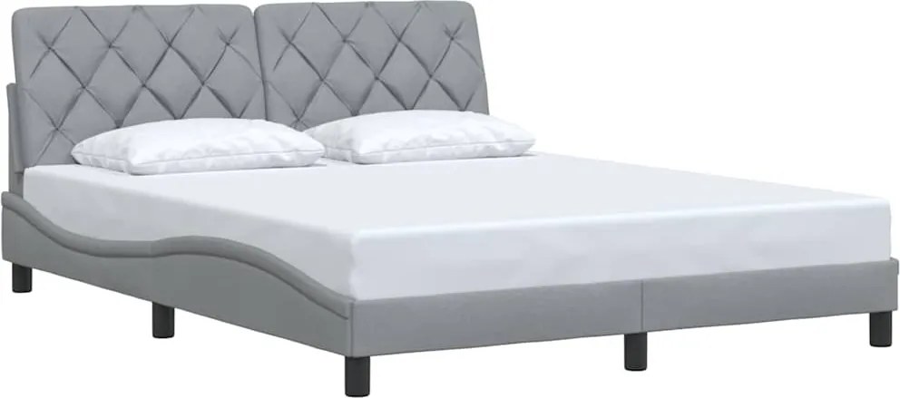 vidaXL Cadru de pat fără saltea, gri deschis, 160x200 cm, textil
