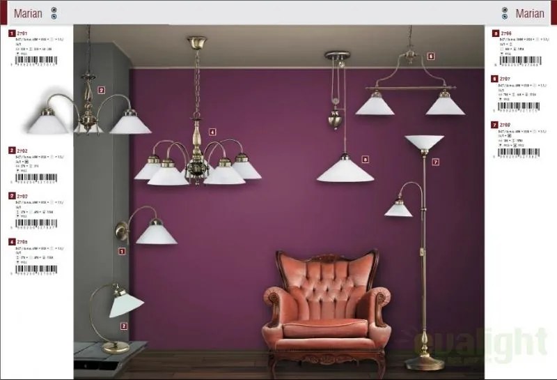 Lampadar, lampa de podea dubla Marian 2708 RX
