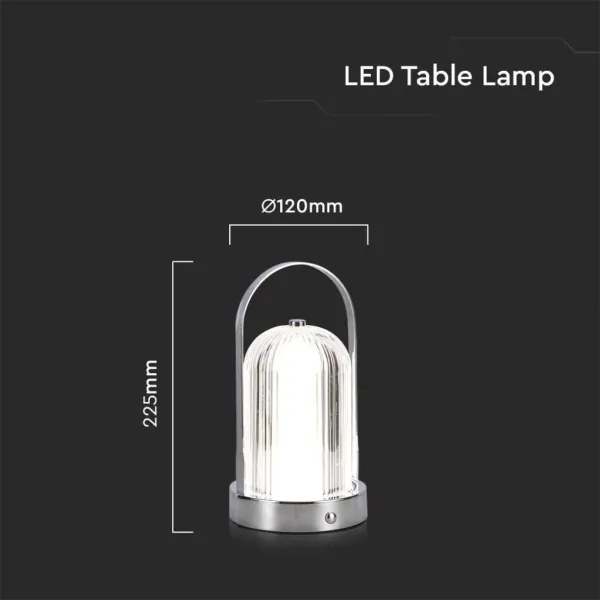 Lampă de birou LED reglabilă LED/1W/5V 3000-6000K 1800 mAh crom