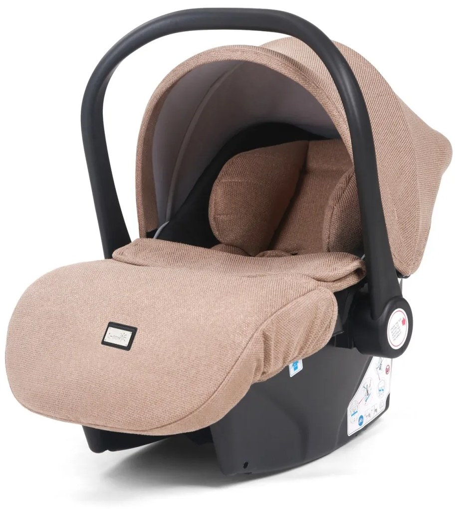 Carucior 3 in 1: Cadru usor din aluminiu, Landou confortabil, Varianta sport ergonomica, Scoica auto - CPC-66-crem
