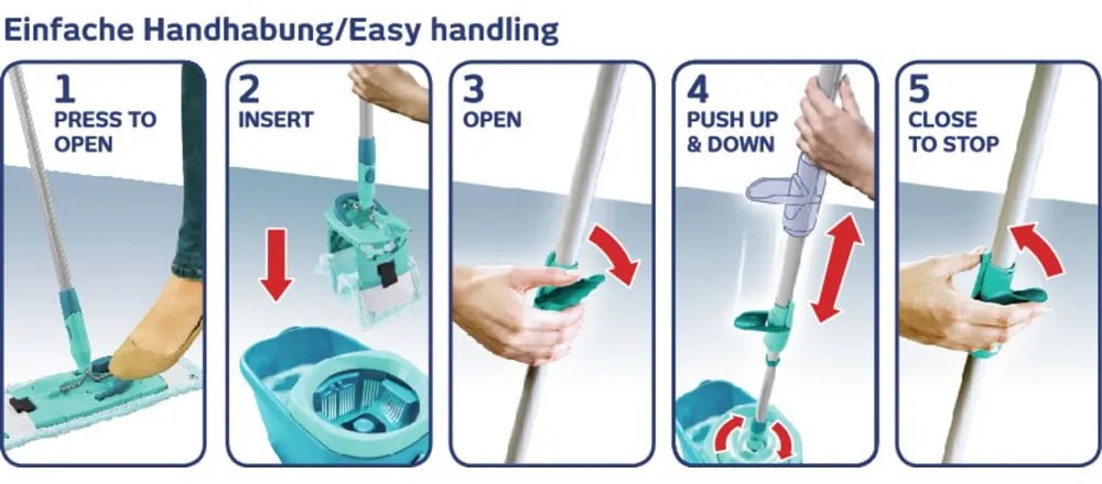 Mop cu găleată și detergent pentru podele Clean Twist M Ergo - LEIFHEIT