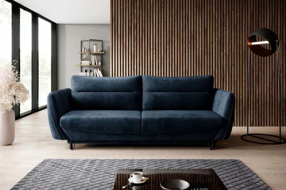 Canapea tapitata, extensibila, cu spatiu pentru depozitare, 236x90x95 cm, Silva 02, Eltap (Culoare: Mov inchis / Poco 40)