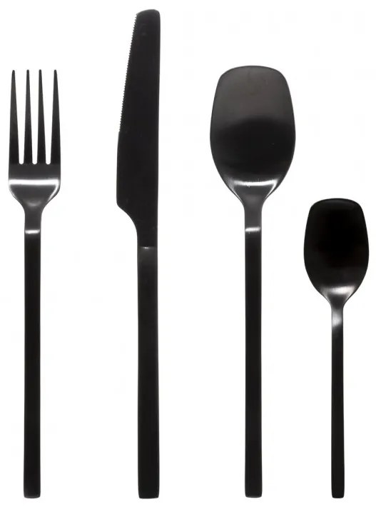 Set tacamuri Black modern, inox, 24 piese