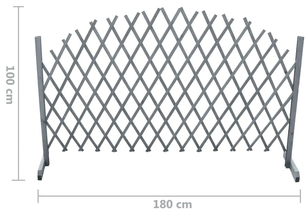 Gard din spalier, gri,1,8 x 1 m, lemn masiv de brad 1, Gri