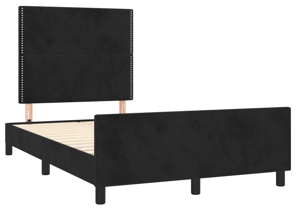 3270574 vidaXL Cadru de pat cu tăblie, negru, 120x190 cm, catifea