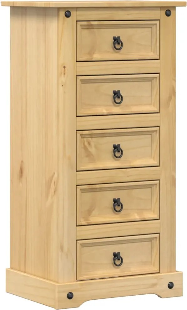 vidaXL Noptieră Corona, 53x39x103 cm, lemn masiv de pin