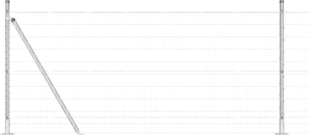 vidaXL Gard cu Stâlp Argintiu 0,8 x 25 m Oțel
