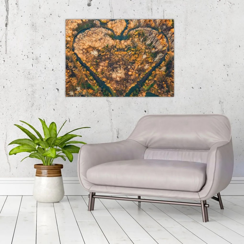 Tablou - Râu în formă de inimă (70x50 cm)