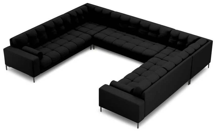 Coltar 9 locuri Bali tapitat/picioare negre – L327 x l256 x h75