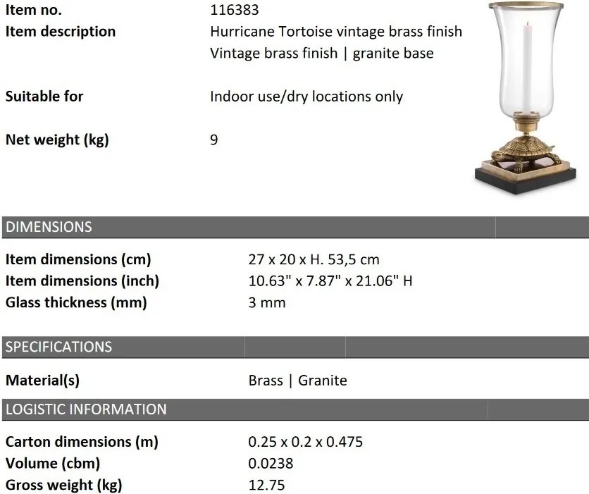 Suport lumanare design LUX Tortoise