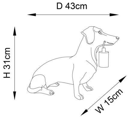 Lampă de masă Endon 101187 DACHSHUND 1xE27/10W/230V auriu