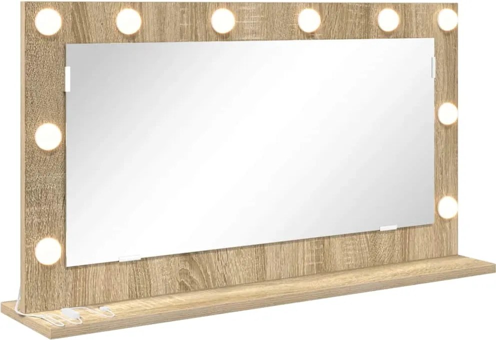 vidaXL Oglindă de toaletă Dreptunghiular Stejar Sonoma 80 x 45 x 18 cm
