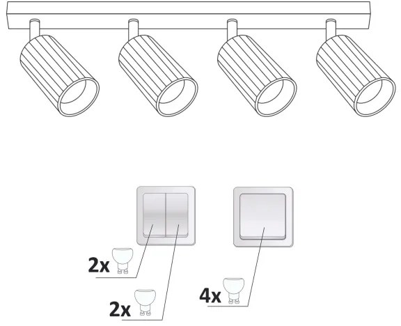 Spot NICEA 4xGU10/10W/230V negru