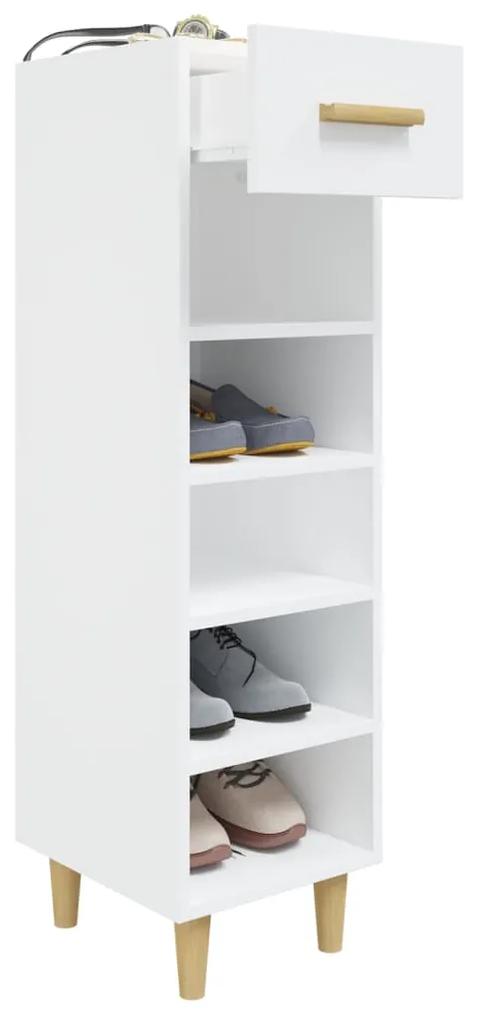 Pantofar, alb extralucios, 30x35x105 cm, lemn prelucrat 1, Alb foarte lucios