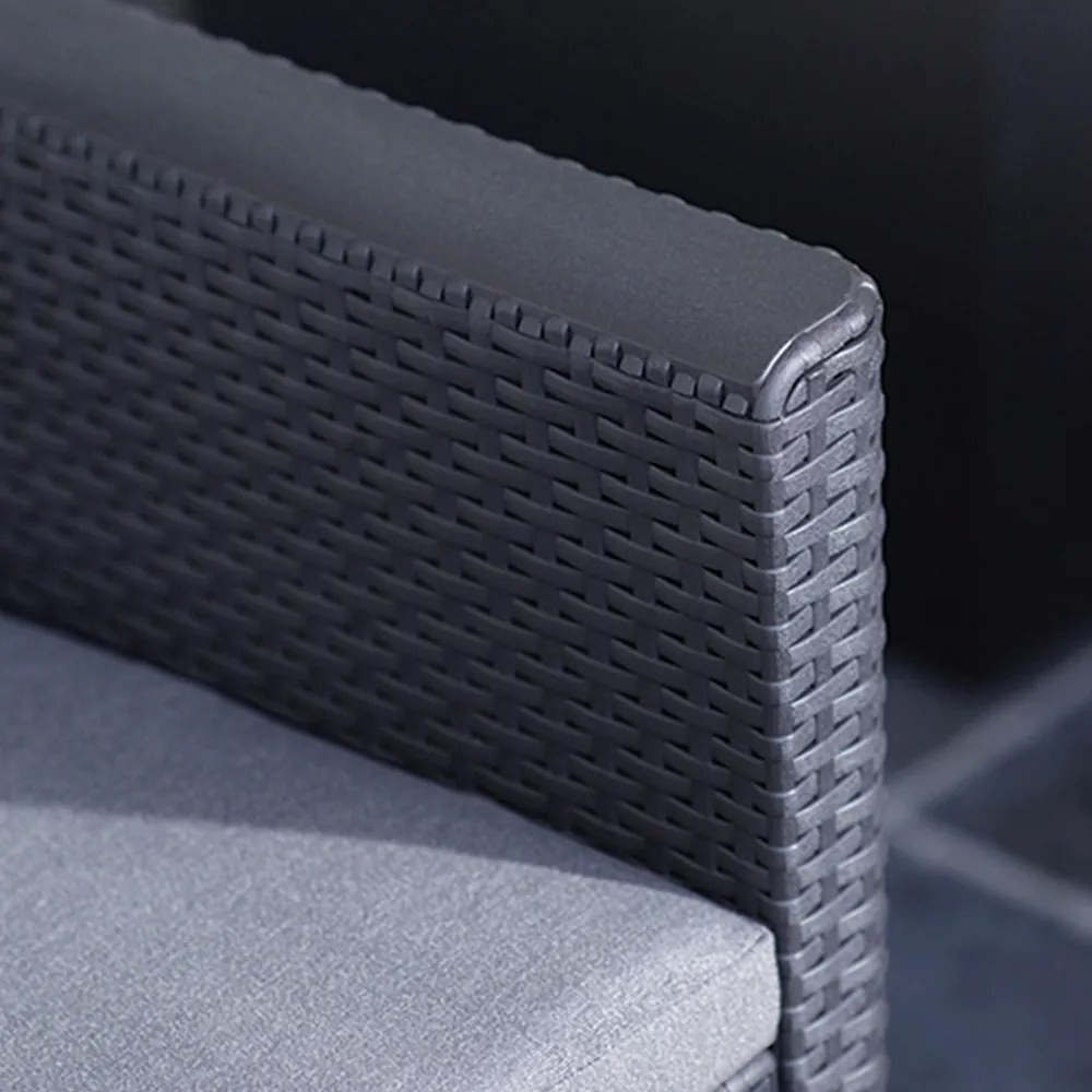 Set de mobilier de grădină Claire IV cu 9 locuri și masă Vigo cu depozitare, grafit