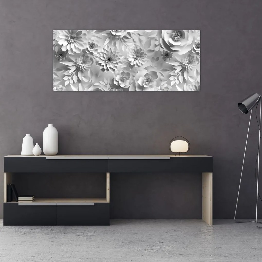 Tablou - Flori albe (120x50 cm)