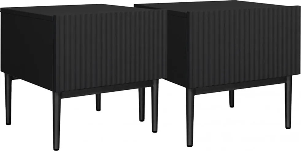 Set noptiera Nicole 46 cm - picioare negre / negre