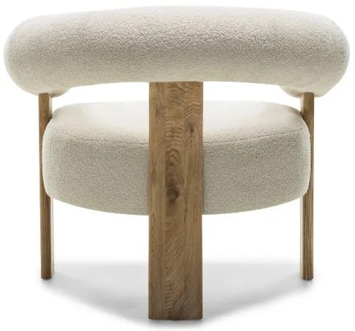 Fotoliu design crem KOKEI, stejar