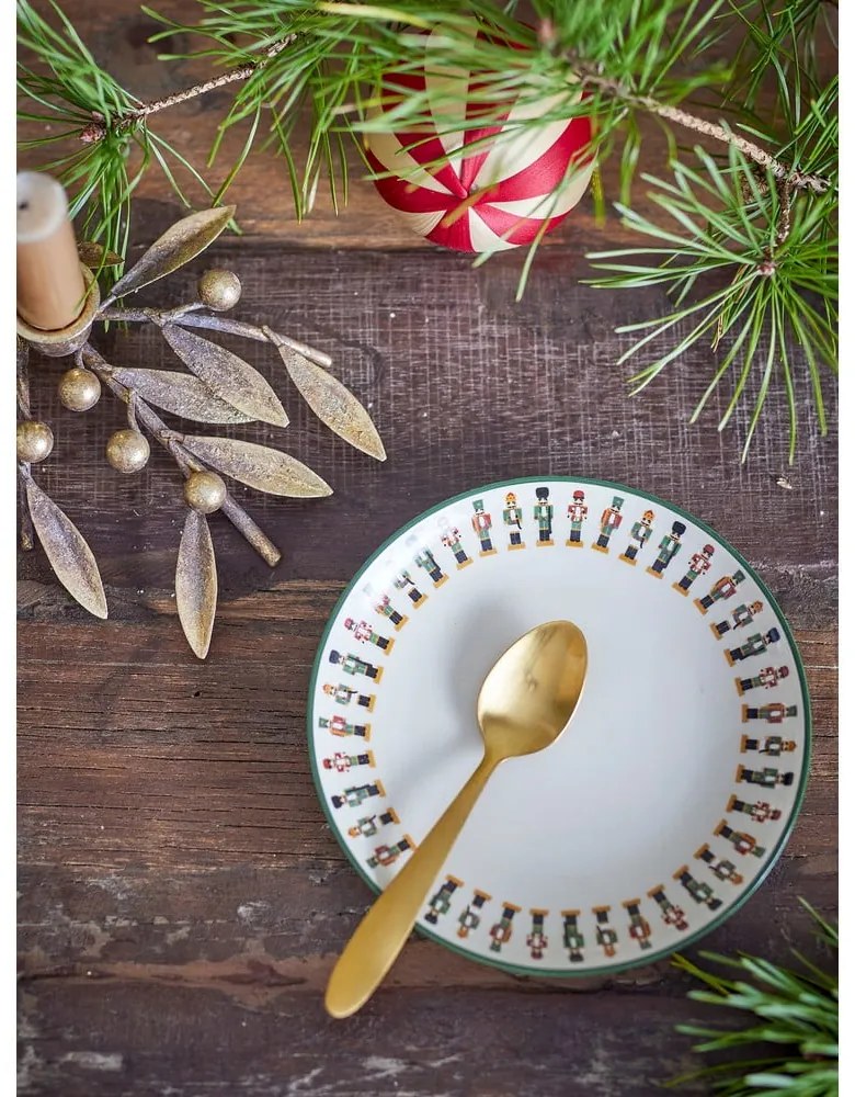 Farfurie crem pentru desert din gresie ø 16 cm cu model de Crăciun Jolly – Bloomingville