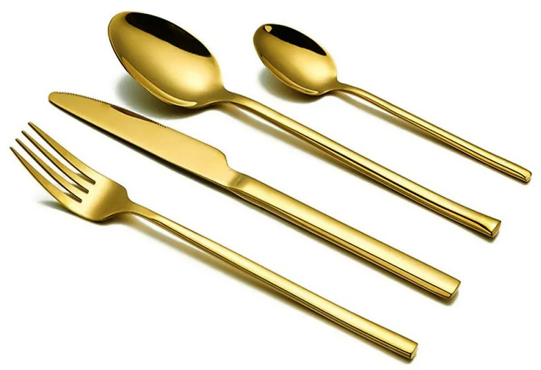 Set de tacamuri Voltz V51512AG24, 24 piese, Ambalaj servieta, Auriu