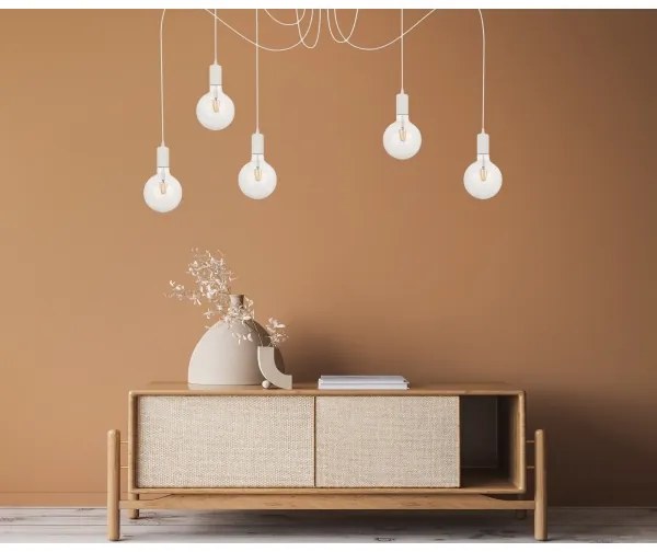 Lustră pe cablu MIROS 5xE27/60W/230V albă