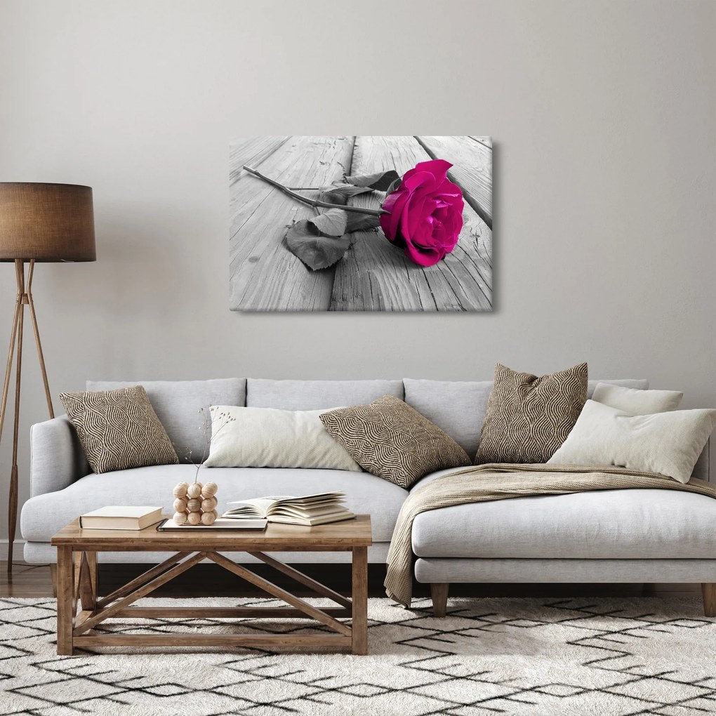 Tablou - Trandafir roz (90x60 cm)