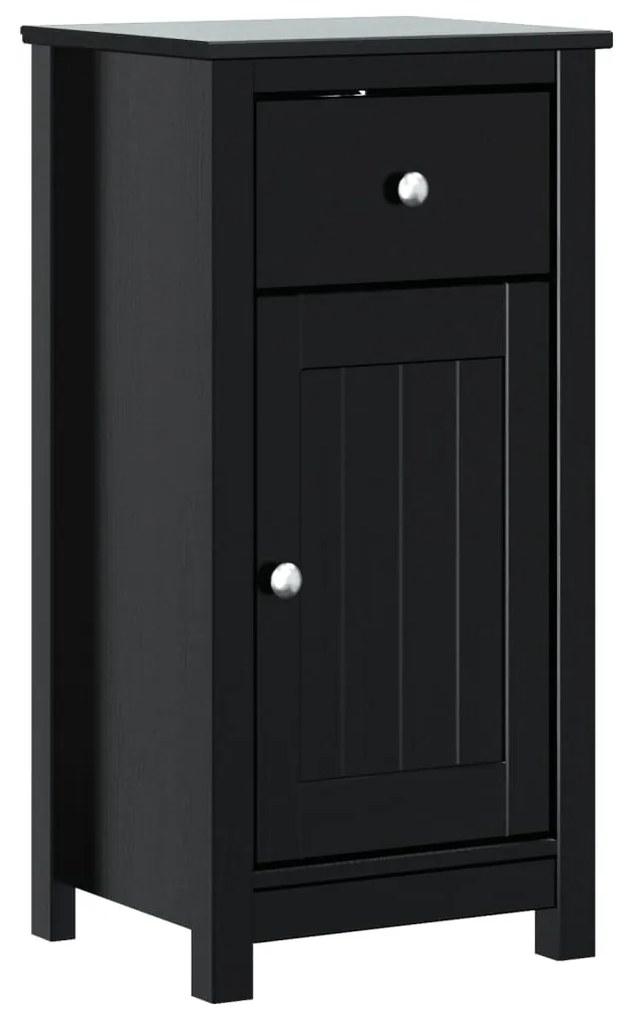 358541 vidaXL Noptieră BERG, negru, 40x34x80 cm, lemn masiv de pin