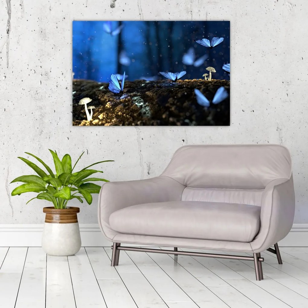 Tablou cu fluturi alabstre (90x60 cm)