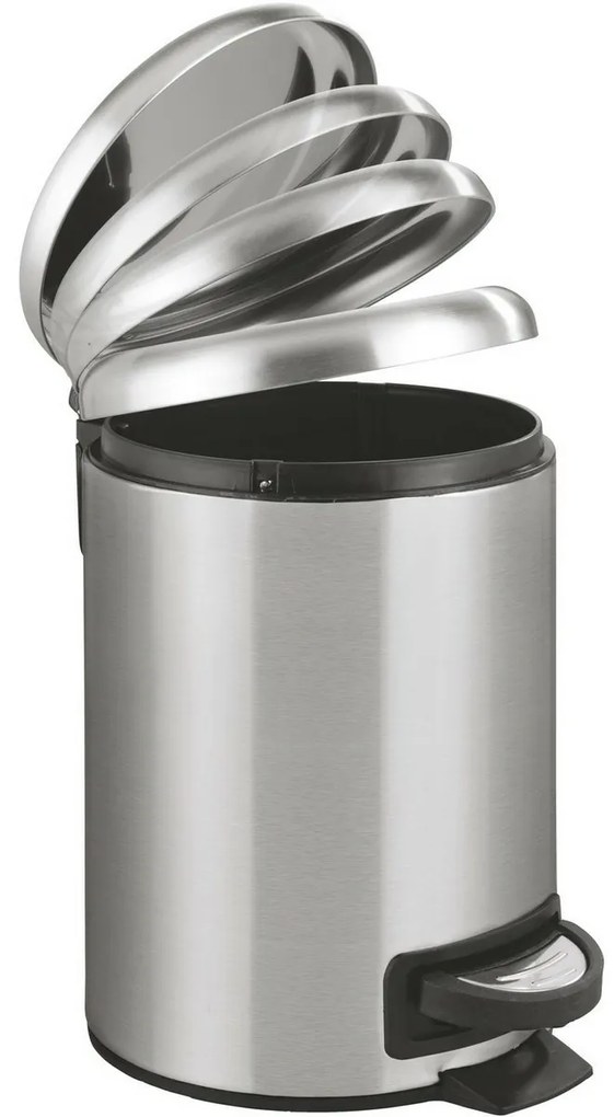 Wenko Coș de gunoi cu pedală Leman 3 l, inox, 3 l