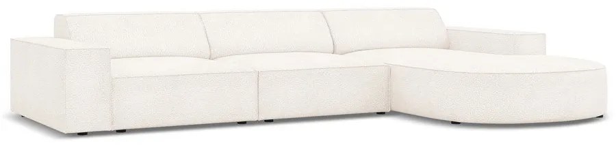 Colțar bej cu tapițerie bouclé (pe partea dreaptă) Jodie – Micadoni Home