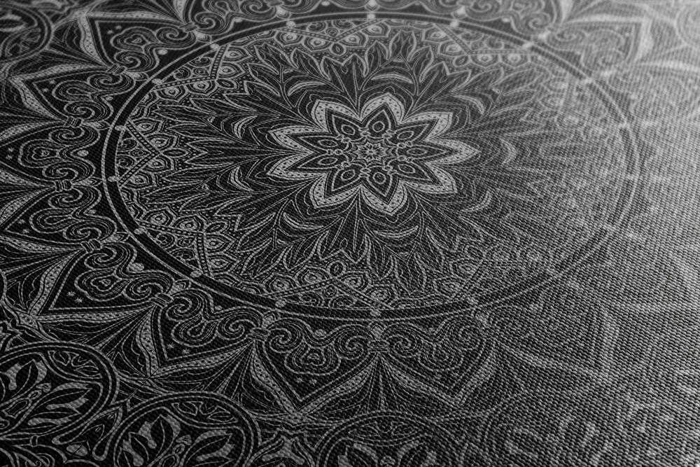 Tablou Mandala de aur orientală în design alb-negru