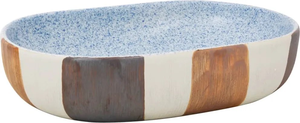 vidaXL Lavoar de blat, multicolor, 59x40x14 cm, ceramică, oval