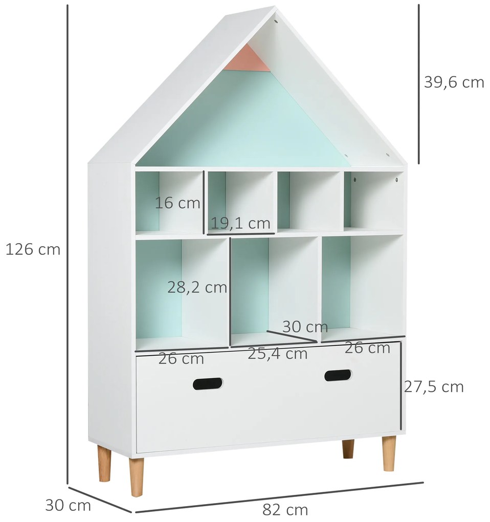 HOMCOM, dulap casuta, certificare netoxica, 82x30x126 cm | Aosom Romania