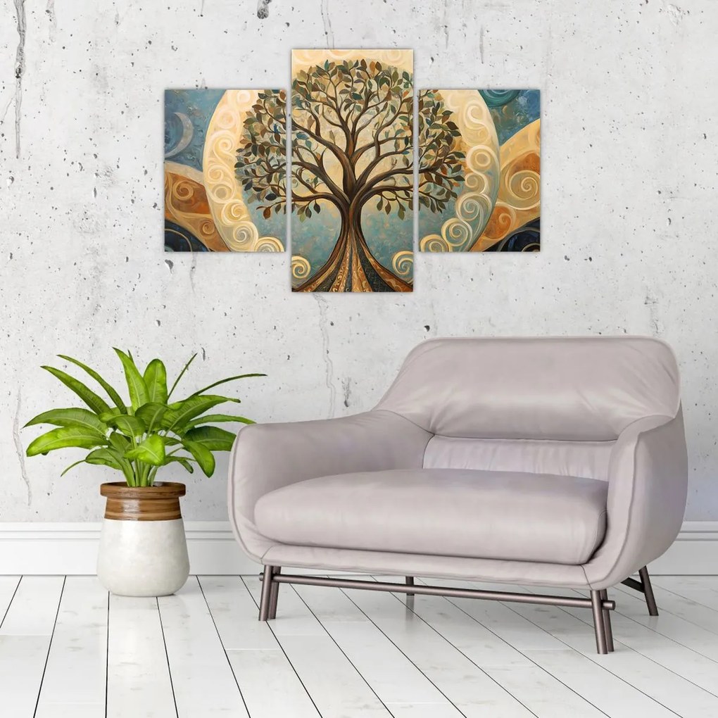 Tablou – Arborele vieții și spirale (90x60 cm)