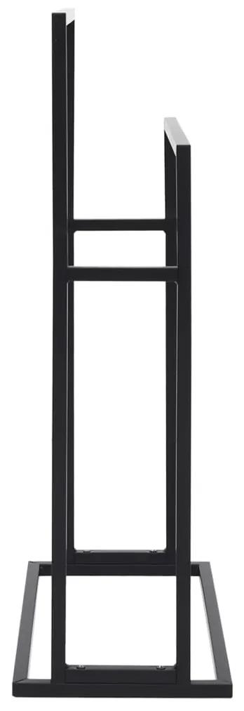 Suport de prosoape autonom, negru, 48x24x78,5 cm, fier Negru, 48 x 24 x 78.5 cm