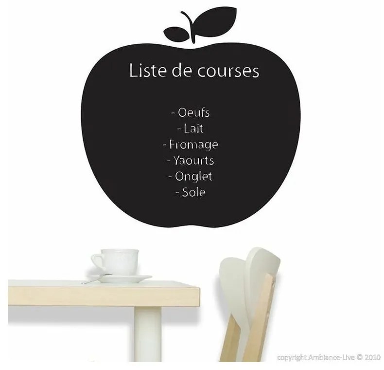 Autocolant tip tablă cu cretă lichidă Ambiance Apple Blackboard