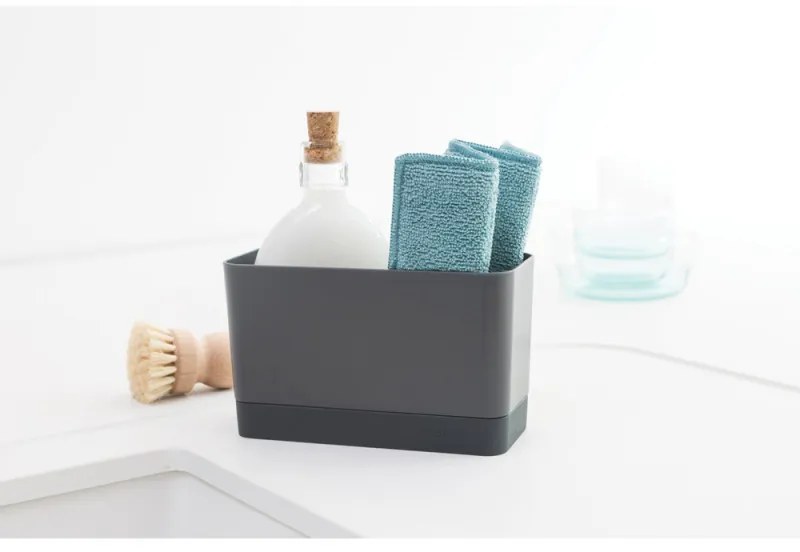 Organizator pentru chiuveta Brabantia SinkSide 1000209, Antiderapant, Silicon, Gri inchis