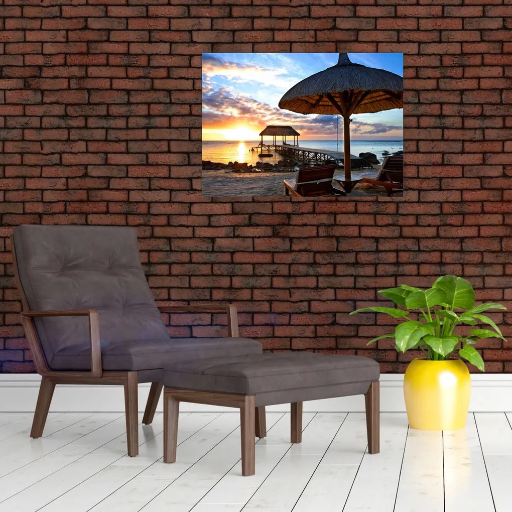 Tablou - Apus de soare în Mauritius (70x50 cm)