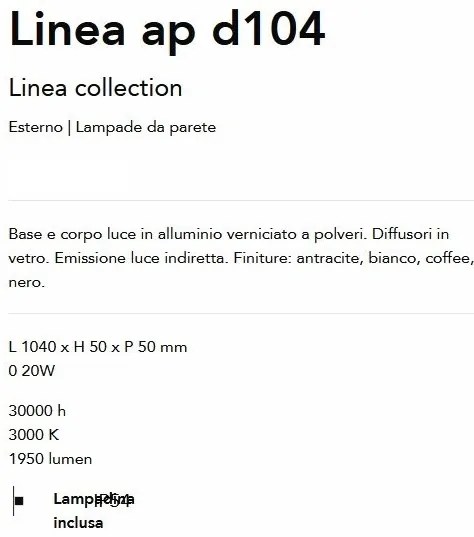 Aplica LED iluminat exterior ambiental IP54 Linea ap d104 cafenie