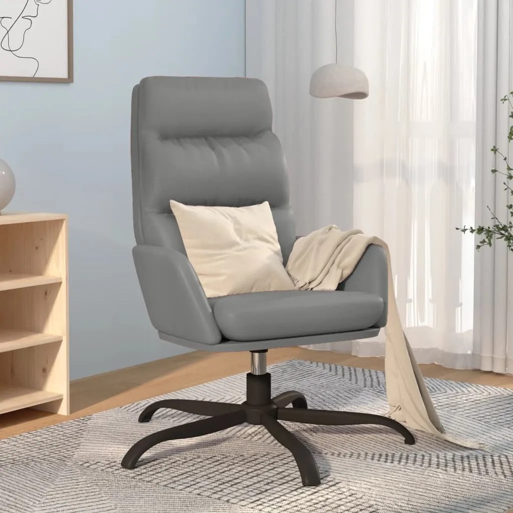 341144 vidaXL Scaun de relaxare, gri, piele ecologică