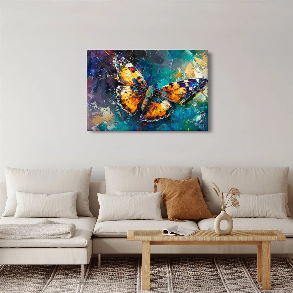 Tablou - Fluture, pictură în ulei (90x60 cm)