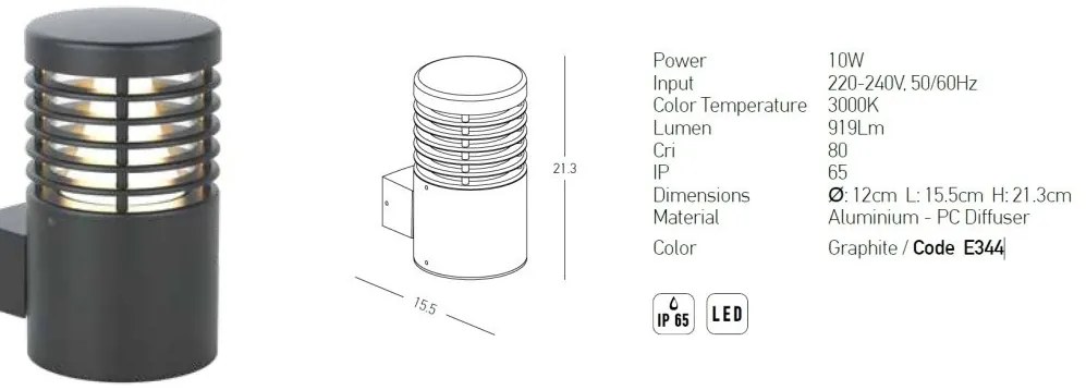 Aplica LED iluminat exterior modern IP65 Jarvis