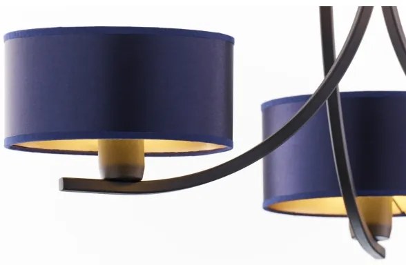 Jupiter 2099 - Lustră pe lanț ARTHUR 3xE27/15W/230V albastru/negru