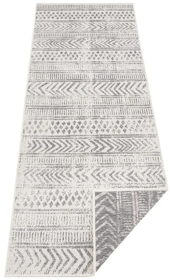Covor adecvat pentru exterior NORTHRUGS Biri, 80 x 350 cm, gri-crem