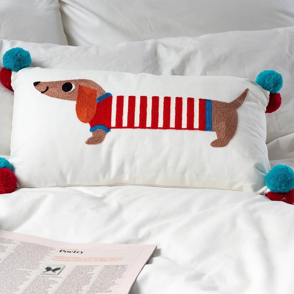 Pernă pentru copii din amestec de bumbac 50x33 cm Sausage Dog – Rex London