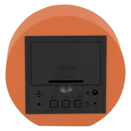Karlsson 5981OR ceas LED de design cu alarmă portocaliu, diametru 9 cm